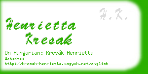 henrietta kresak business card